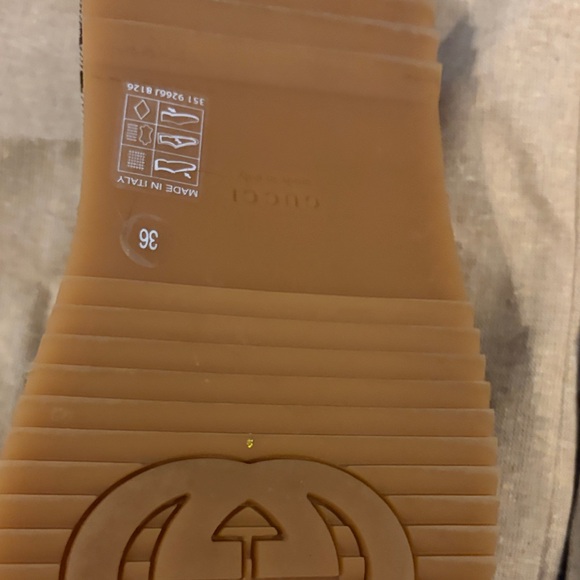 Gucci Tan Monogram Sandals - Picture 6 of 8